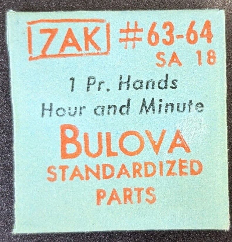 NOS Genuine Bulova 7AK SA 18 Watch Pair of Min/Hr Hands #63/64 Silver Tone Alpha