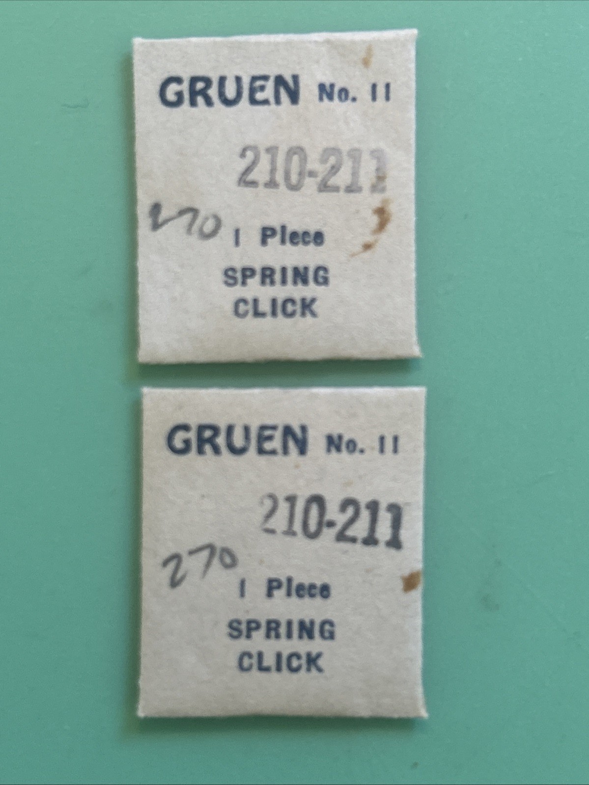 Gruen – Cal. 210 – 211 – Click Spring – Part 11 – NOS – Sealed Package