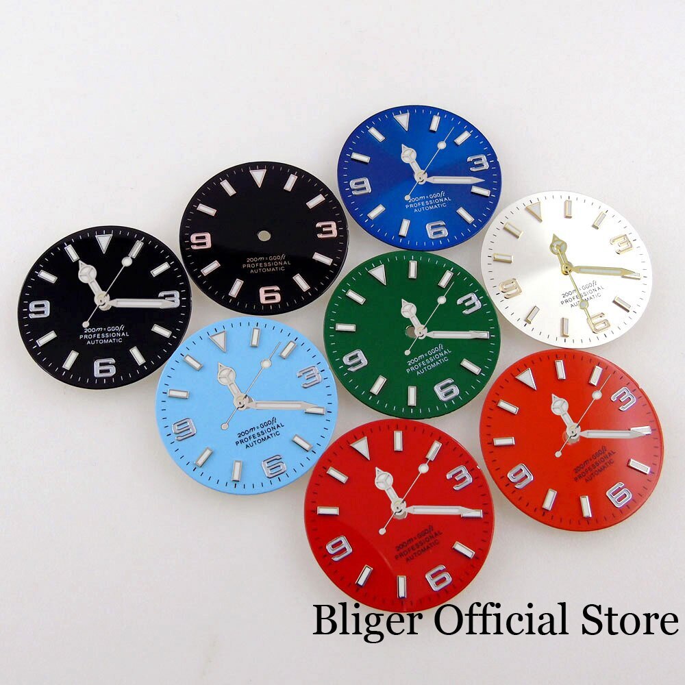 29MM Silver Red Black Watch Dial Face fit NH35A NH36A PT5000 MIYOTA ETA2824 Part