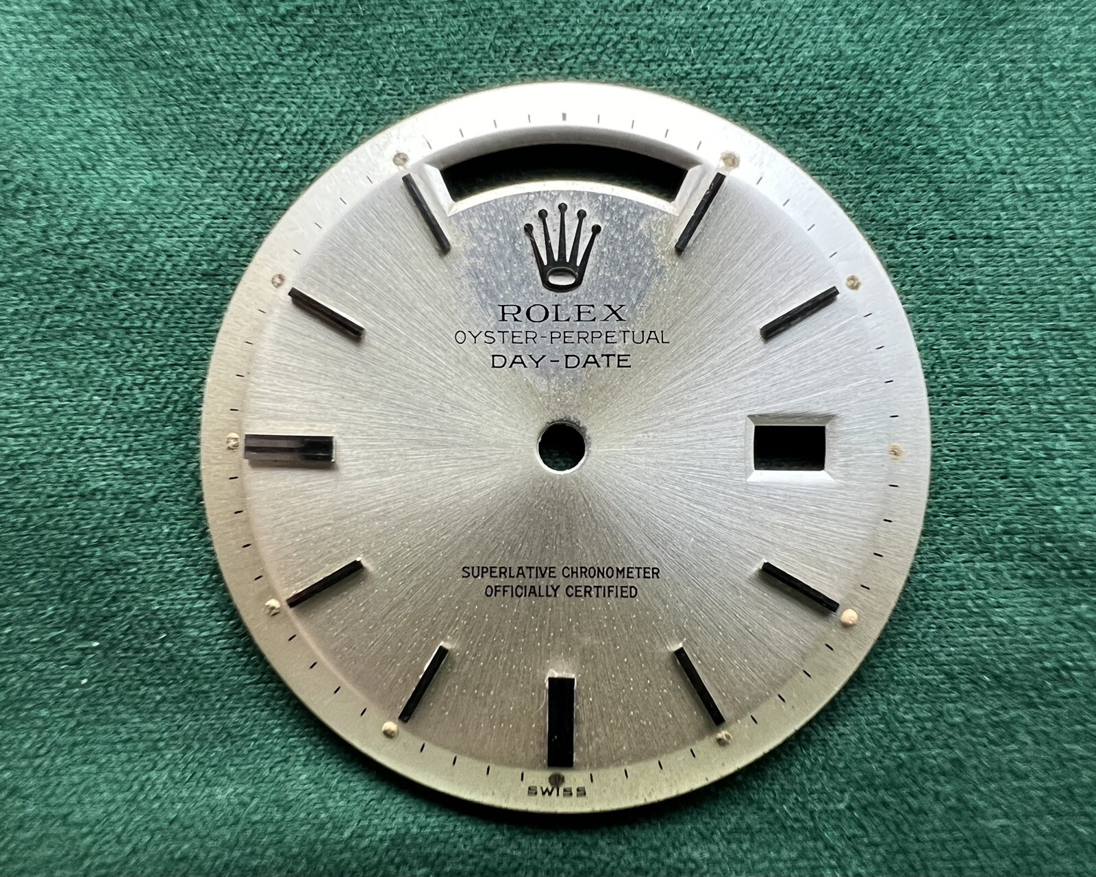 Authentic Rolex 1803 President Day-Date 36mm Pie Pan Silver Dial w/Hands -OC#684