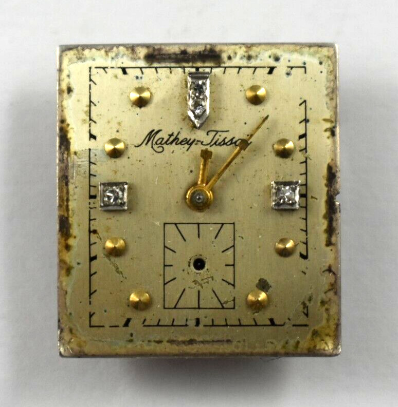 Vintage Mathey Tissot Manual Wind 17J Wrist Watch Movement lot.fb