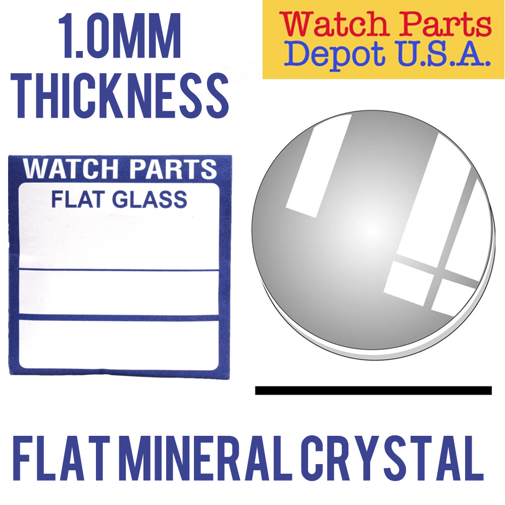 ROUND 1.00MM THICK FLAT WATCH MINERAL GLASS CRYSTAL REPLACEMENT SIZE 10MM-50MM
