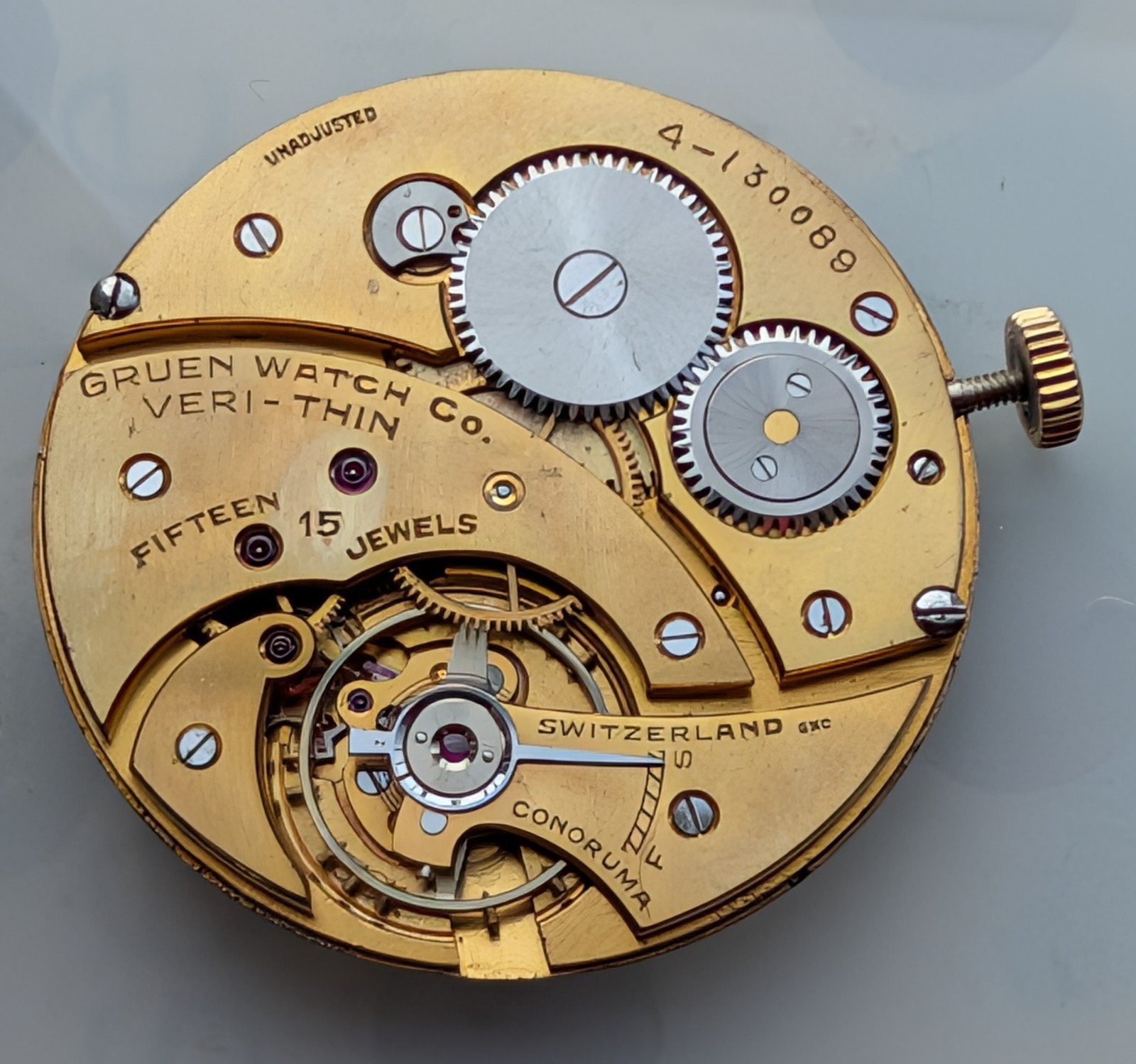 Genuine Gruen 17j O/F Movement (cal.381) in Running Order – Nice!!