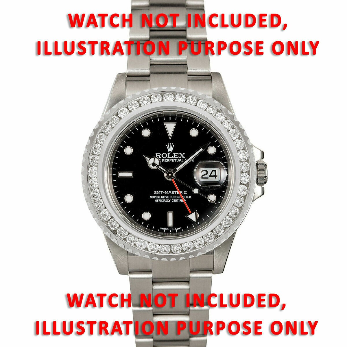 3CT CHANNEL NATURAL DIAMOND BEZEL 18KW FOR ROLEX SUBMARINER 16610 16800 116619