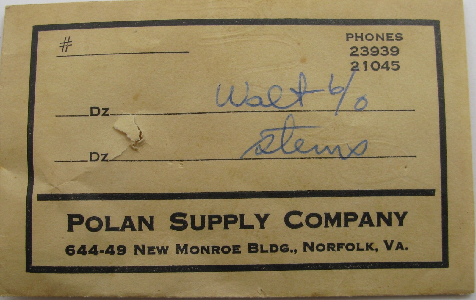 Waltham 6/0s GI #26214 winding stem for watch part x1 tap 7