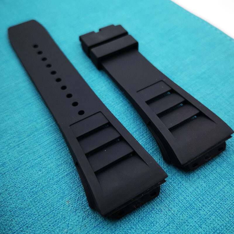 25mm * 20mm Black Rubber Band Strap for RM RICHARD MILLE RM RM011 RM50-03/01