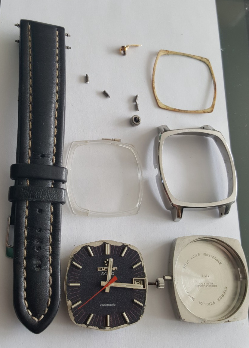 Eterna Sonic Caliber 1550 (ESA Caliber 9162) Wristwatch & Strap For Parts