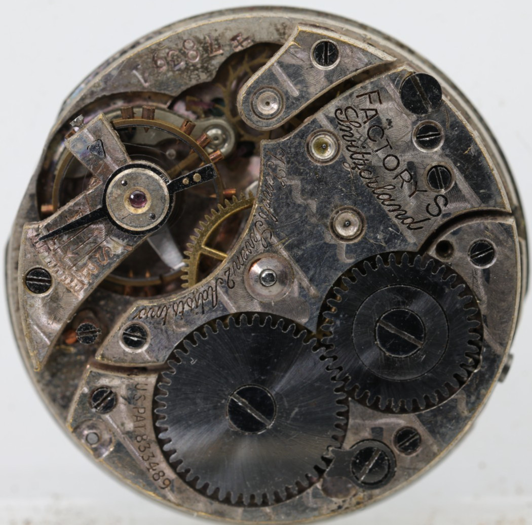 EVERETT WATCH CO. FACTORY S, SWISS 7j WATCH MOVEMENT 28.95mm FOR REPAIR (GN)