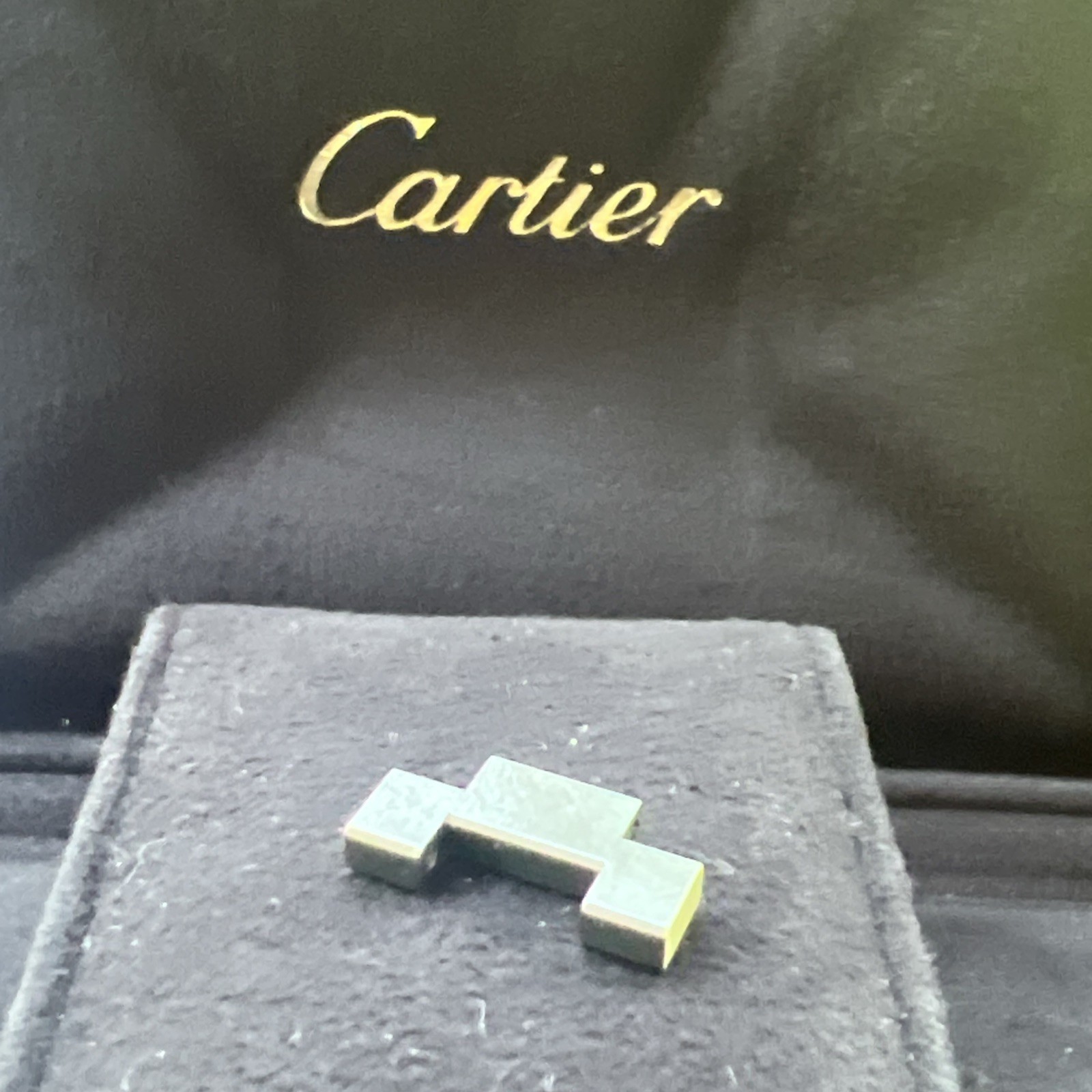 GENUINE CARTIER SOLID STAINLESS STEEL PASHA C BAND BRACELET HALF LINK 18MM OLDER