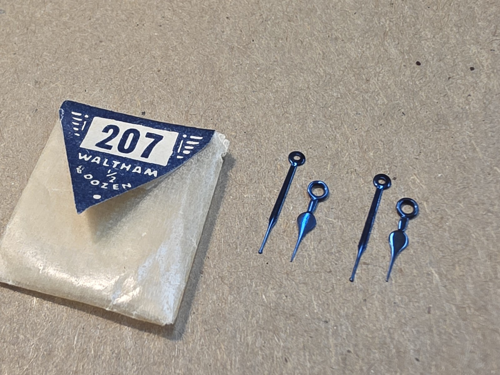 2 Sets Of Factory NOS Waltham 3/0-6/0 Heavy Blue Spade Hour/Minute Hands-135/75