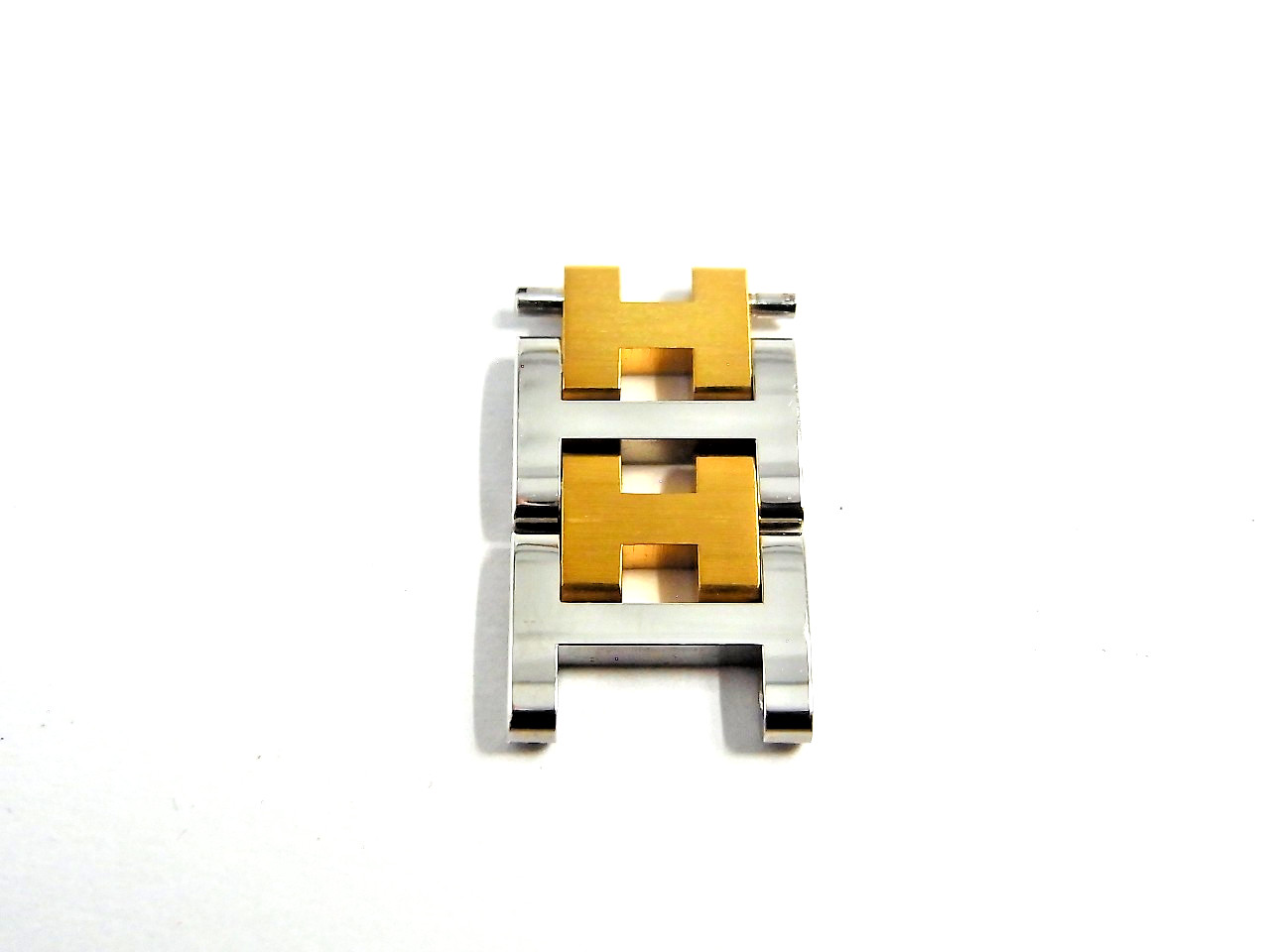 HERMES Clipper Watch 12mm Side Polish Genuine Link Band Bracelet 2pcs Set EX (c