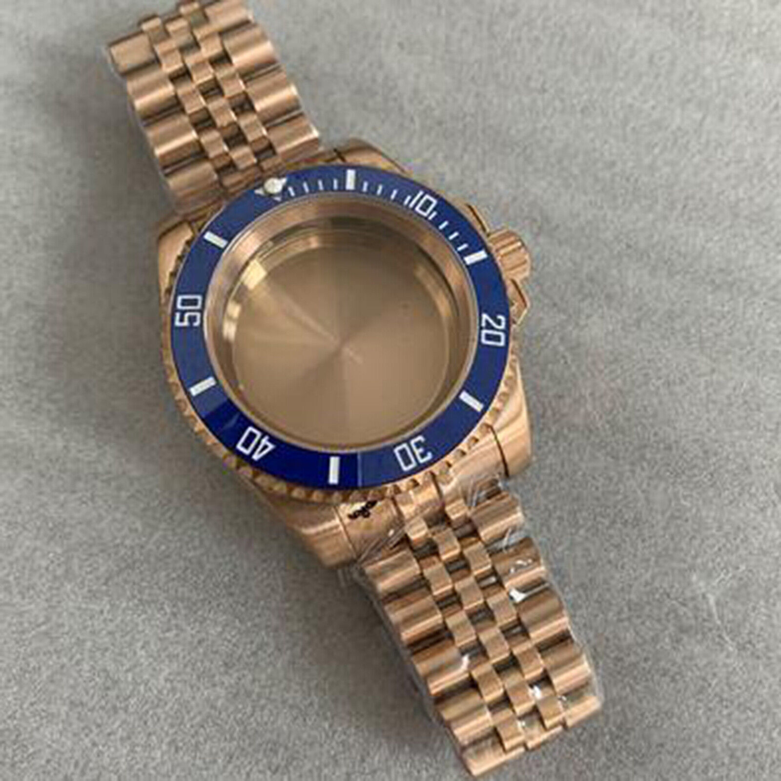 SUB Case + 5 Bead Strap 40mm Sapphire Glass Dense Bottom for NH35/NH36 Movement