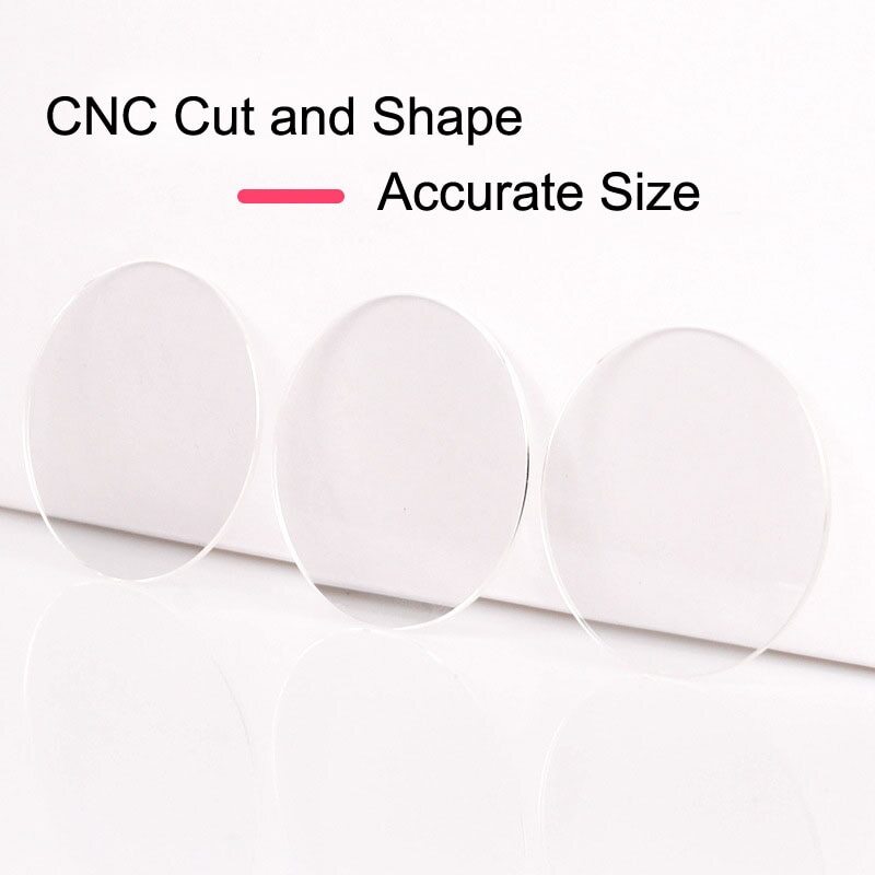 2PCS 0.8mm Flat Round Watch Crystal Mirror Smartwatch Lens Tool Glass 16-34.5mm