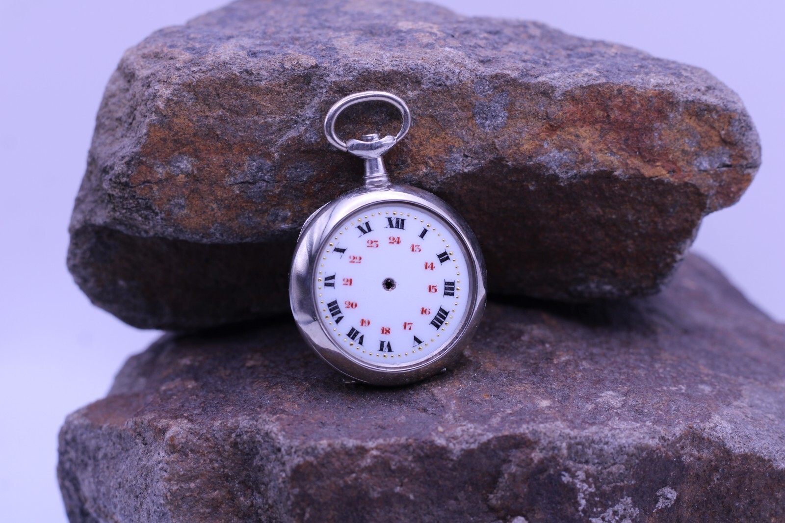 ARGENTAN LADIES SWISS POCKET WATCH CASE & DIAL 30mm DIAMETER NOS (EQ)