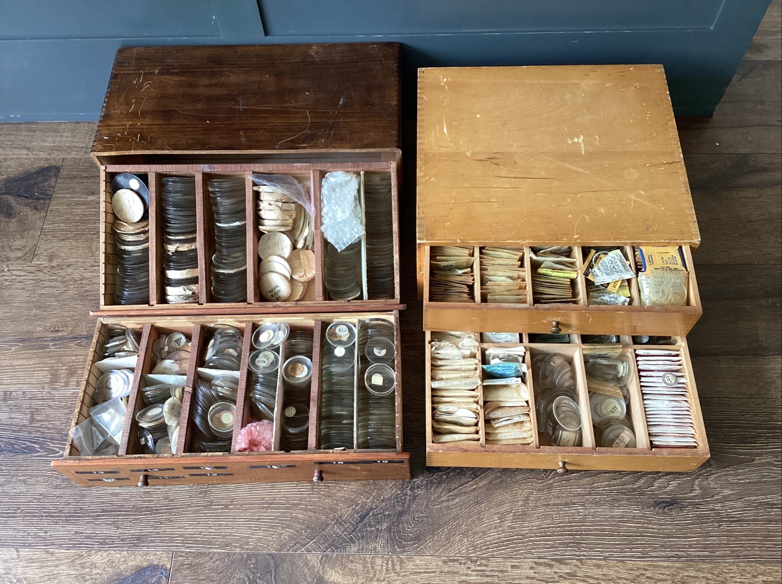 2 CABINETS FULL GLASS POCKET WATCH CRYSTAL FACE REPLACEMENT REPAIR PARTS