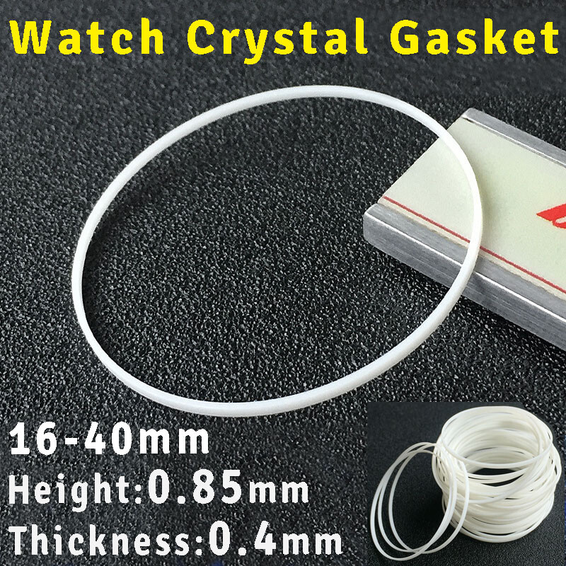 White Watch Gasket 16-40mm 0.85mm Thick 0.4mm Front Watch Crystal Sealing I-Ring