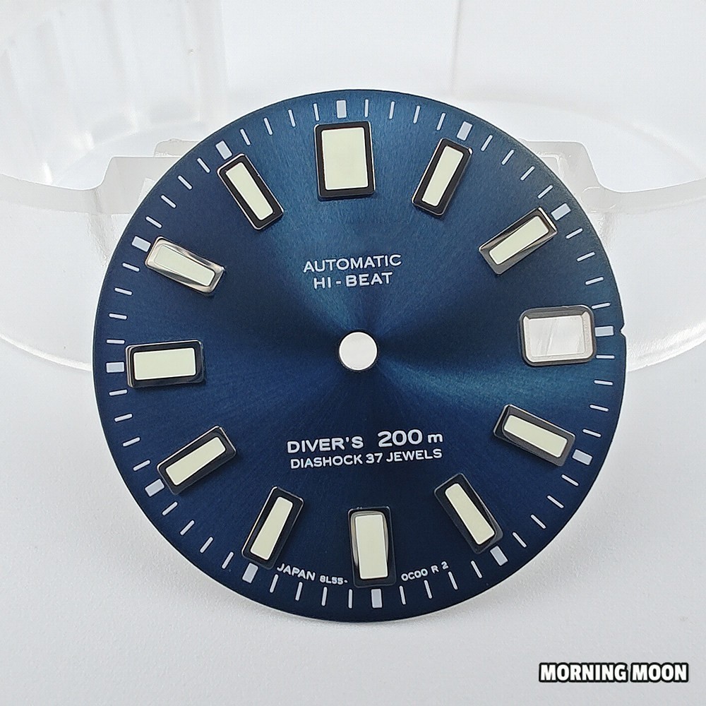 28.5Mm 62Mas Sunburst Pattern Watch Dial Green Lume for Nh35 Nh36 4R Movement