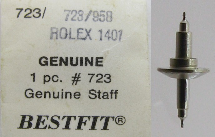 Rolex Watch Movement 1401 1400 BestFit balance staff part #723 / 958