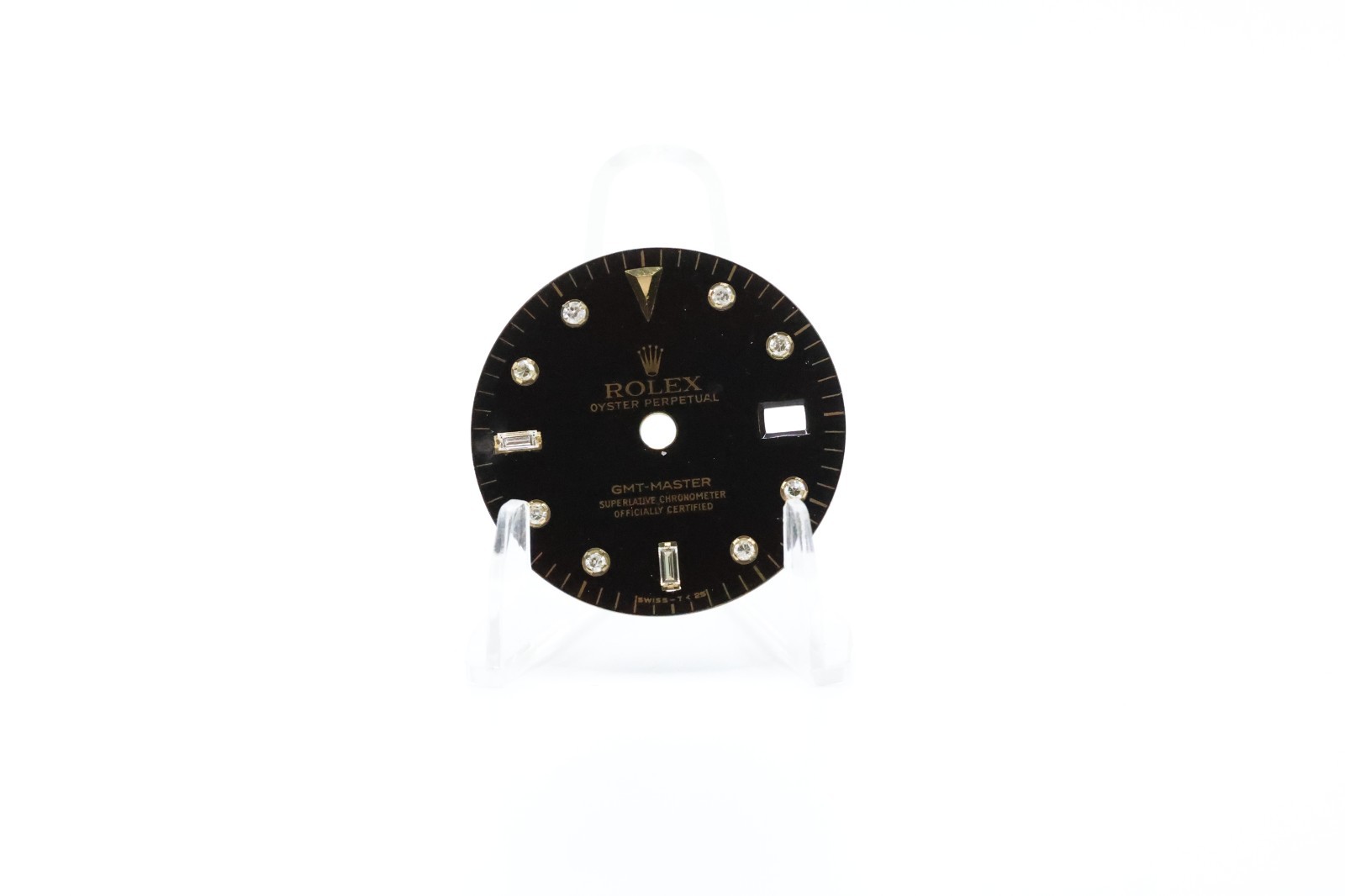 Rolex GMT-Master 16753 Black Custom Diamond Dial Two Tone Gold Vintage