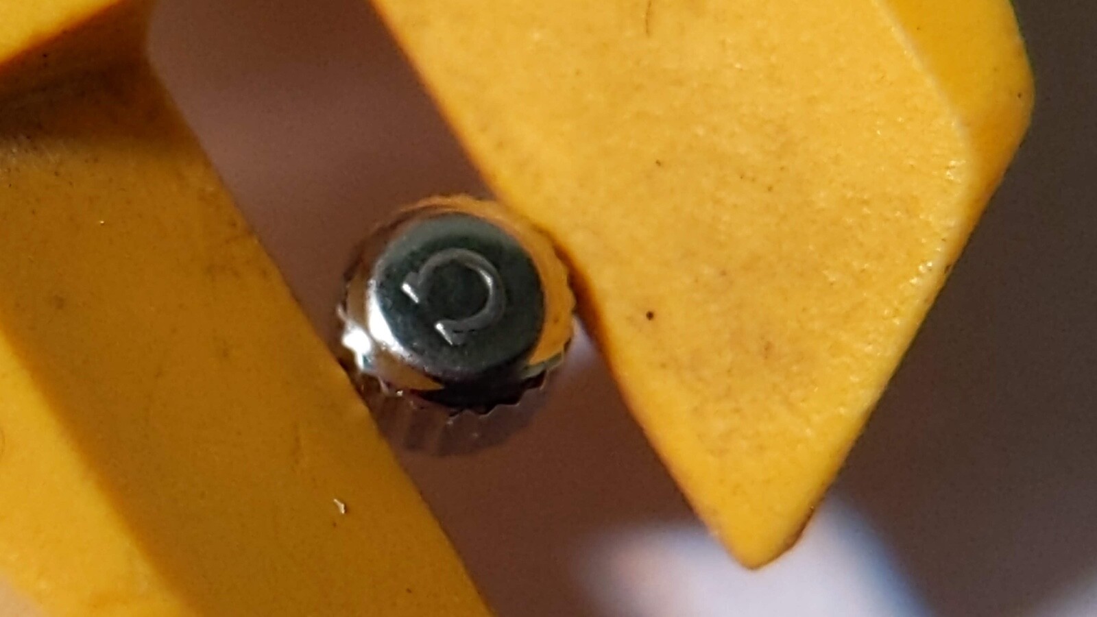 Genuine Omega CROWN S/S 3mm diameter. NEW, FLAT head (flat surface)
