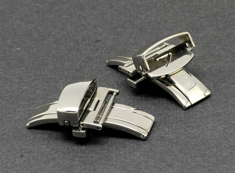 1 PC 20mm POLISHED BUTTERFLY DEPLOYMENT WATCH CLASP BUCKLE