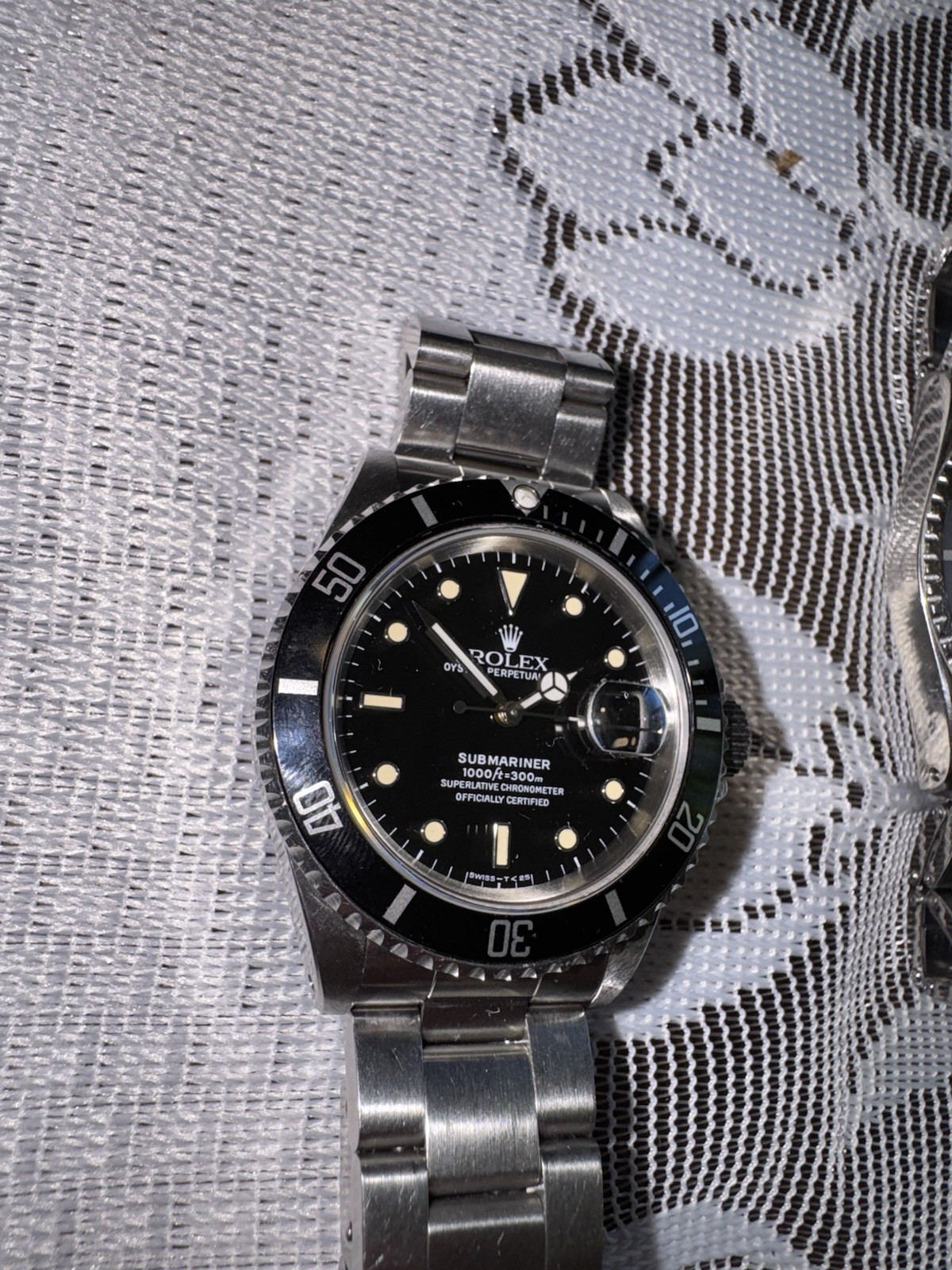Genuine Rolex Submariner Insert 16610 16800 168000 16613 Black Luminova