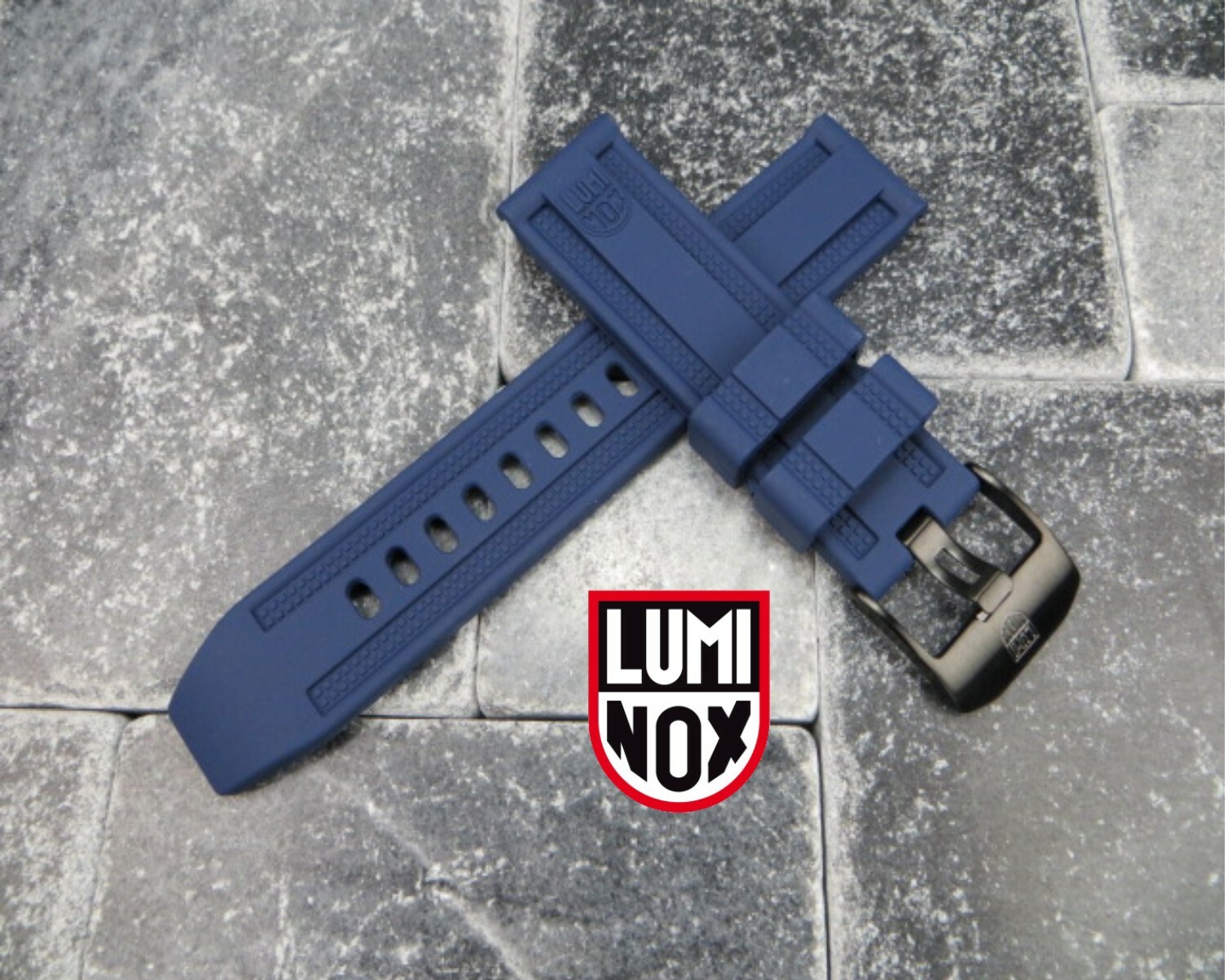 23mm LUMINOX Rubber Strap Diver Watch Band EVO 3050 3950 Navy Seal Blue PVD x1