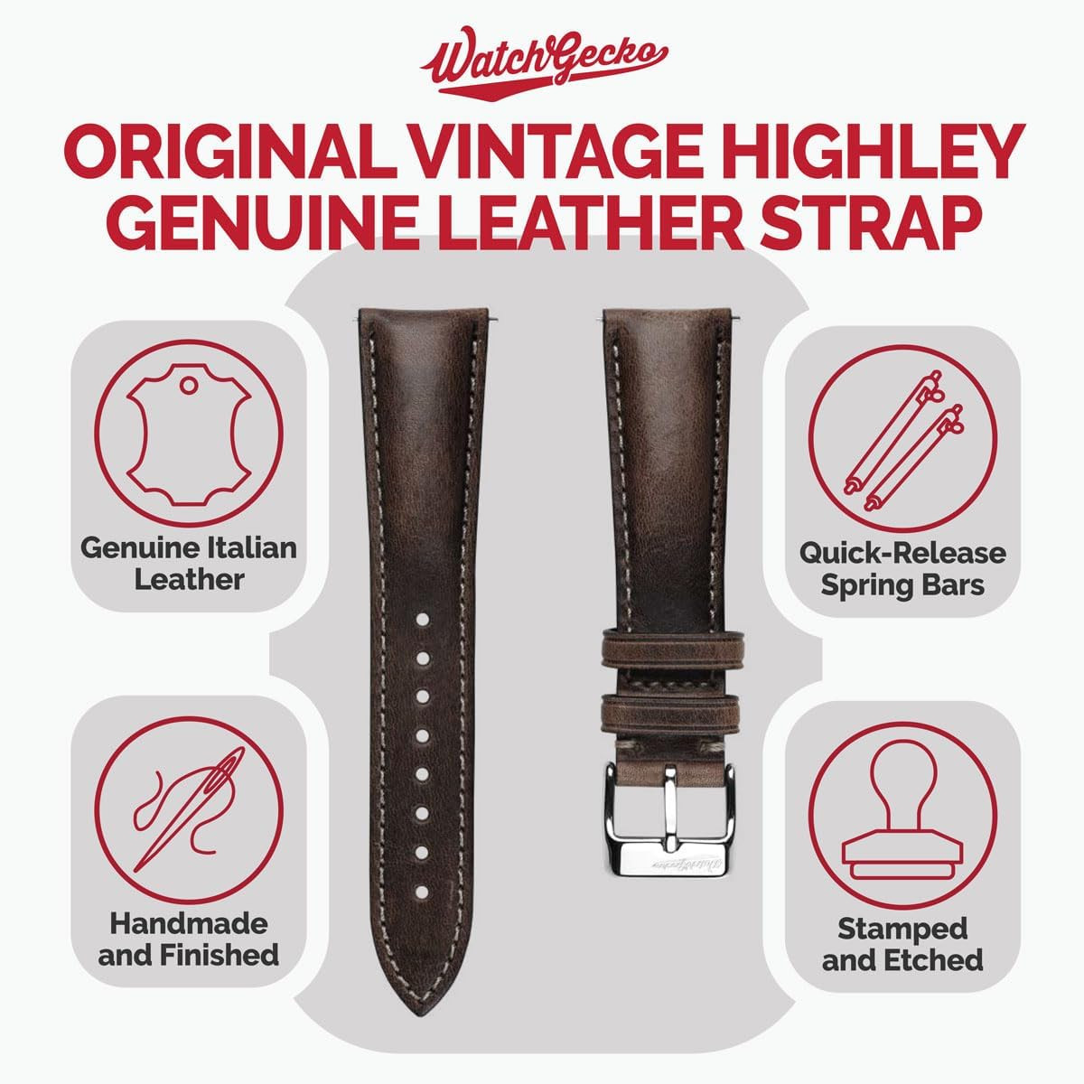 Genuine Italian Leather Watch Strap – Stylish, Durable & Comfortable Fit 18-22mm