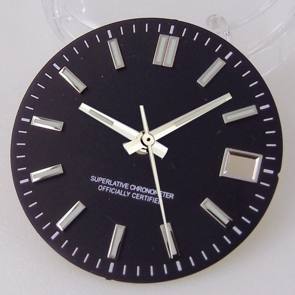 luminous 29mm Black no logo watch dial for NH35A MIYOTA2824 PT5000 Movement
