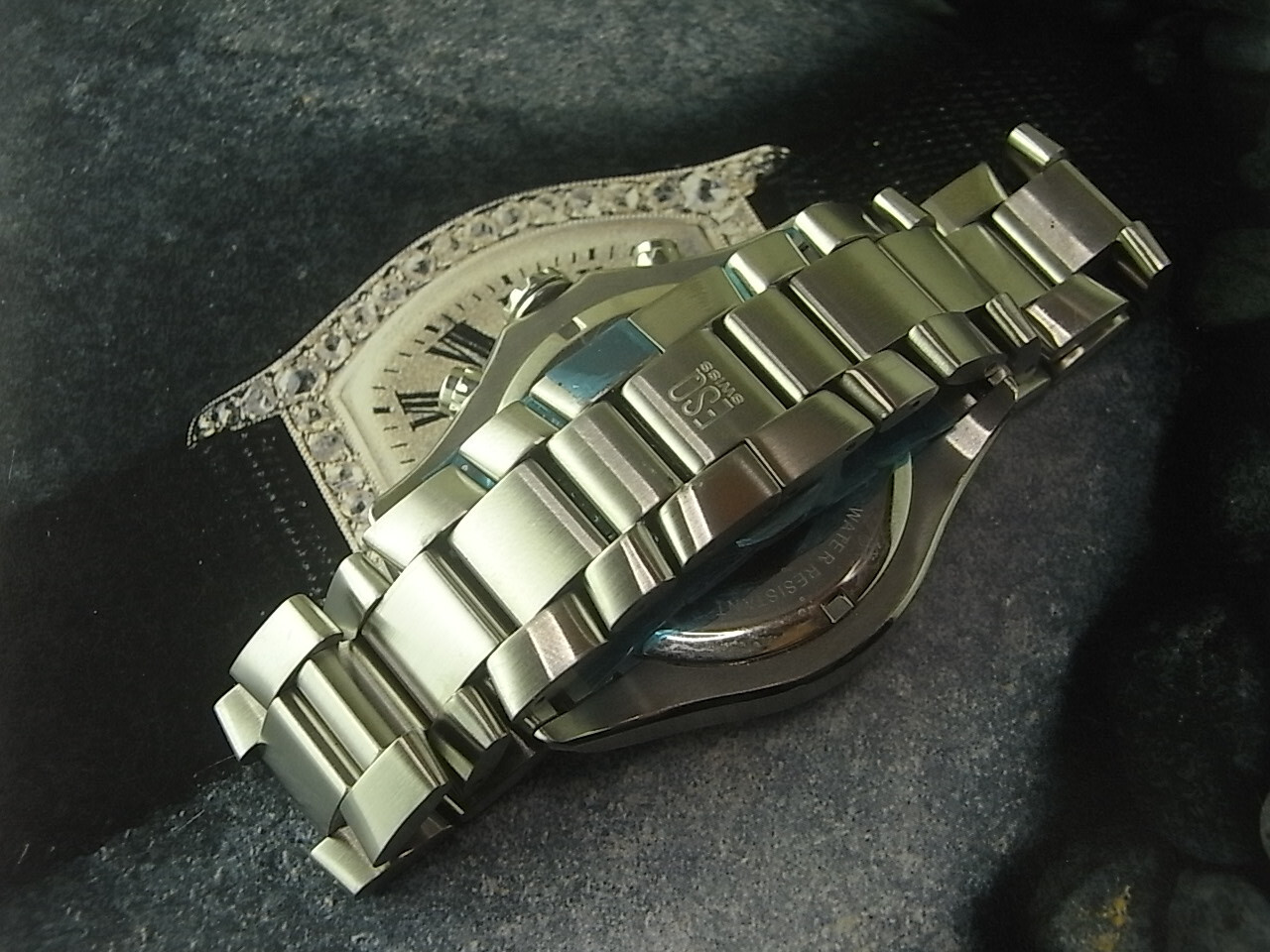 Defective NOS 40MM ESQ BY MOVADO DIVER CASE WITH 22MM SS WATCH BAND BRACELET