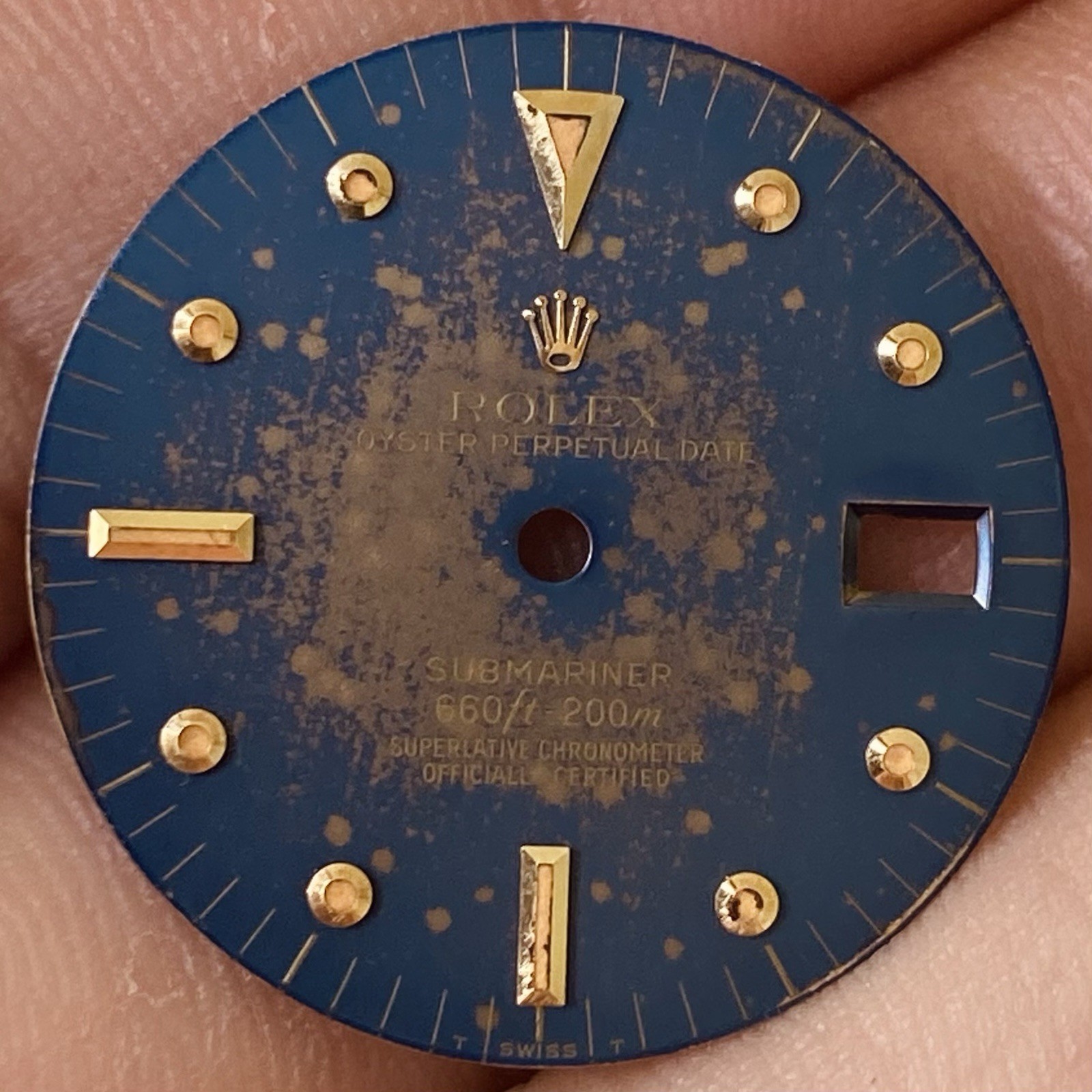 Rolex Blue Nipple Tropical Dial For Submariner Date Gold Model Ref 1680