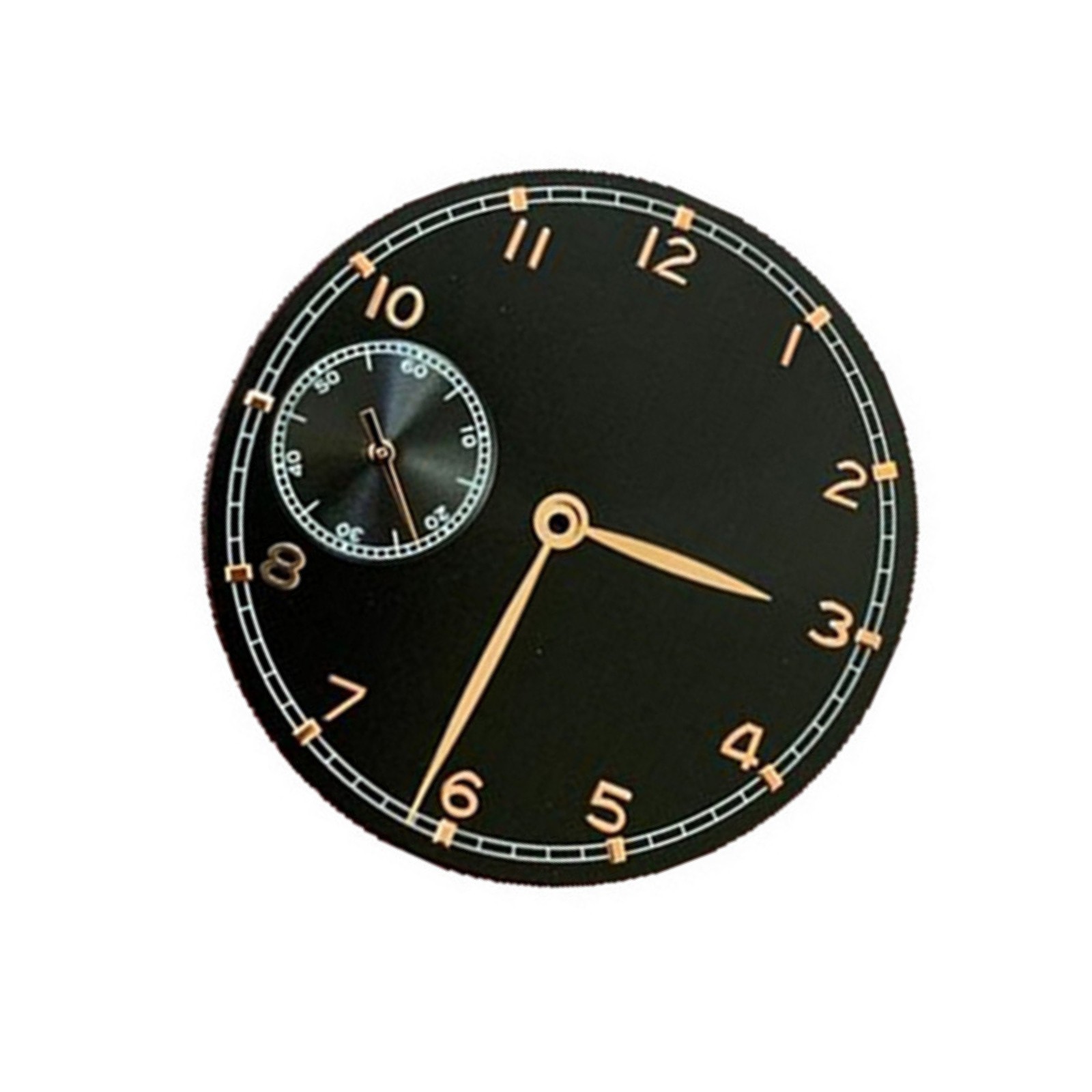 Black+Gold 37mm Watch Dial With Hands For ETA 6497 ST3600 Watch Movement H