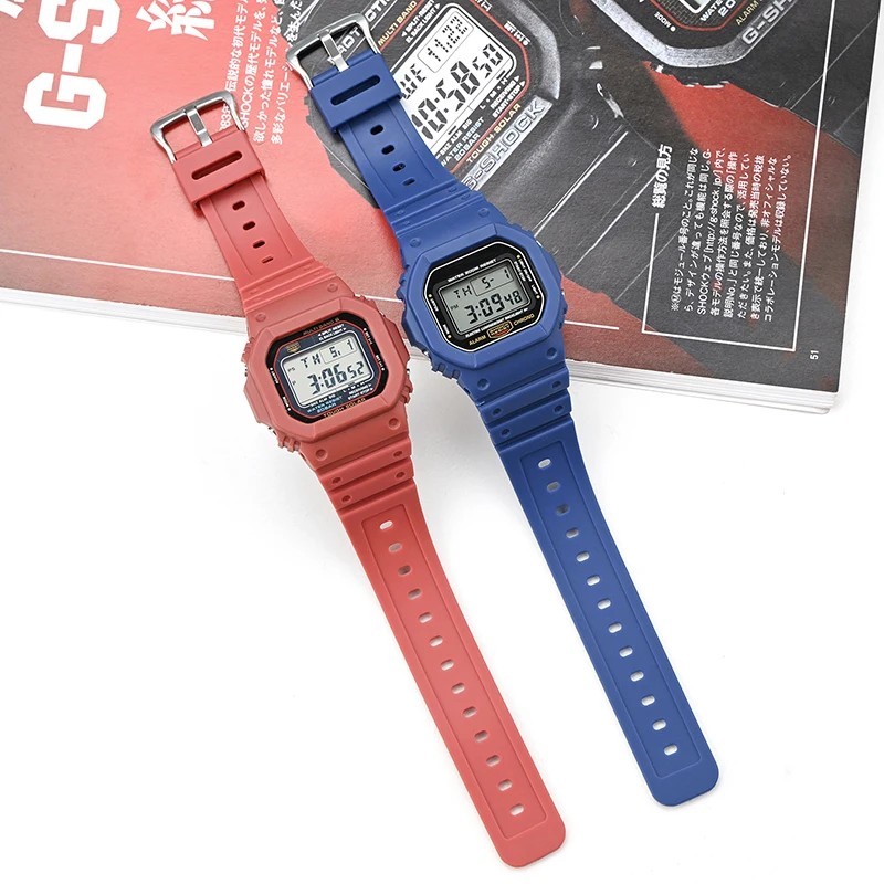 Silicone Case+Strap For Casio G-SHOCK DW5600 DW5000 Resin Waterproof Watch set