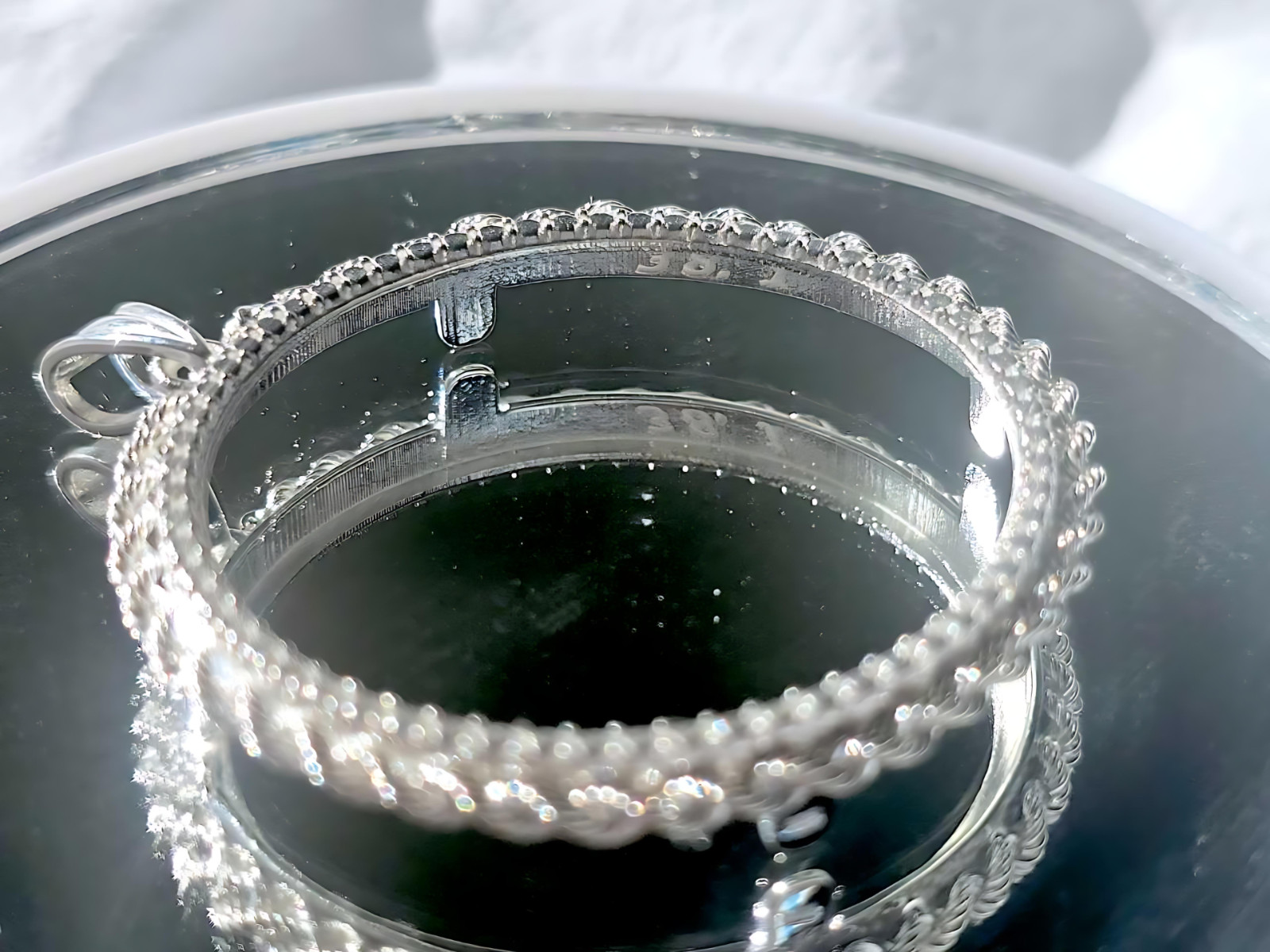 925 Sterling Silver Prong Back Illusion Rope Bezel for 38mm 1 Dollar Coins