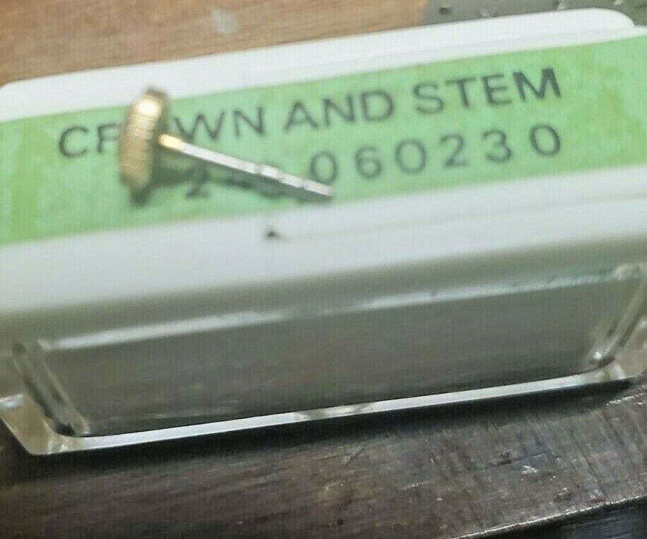 Genuine NOS Timex Sprite Stem and Crown Assembly Gold or Silver m24