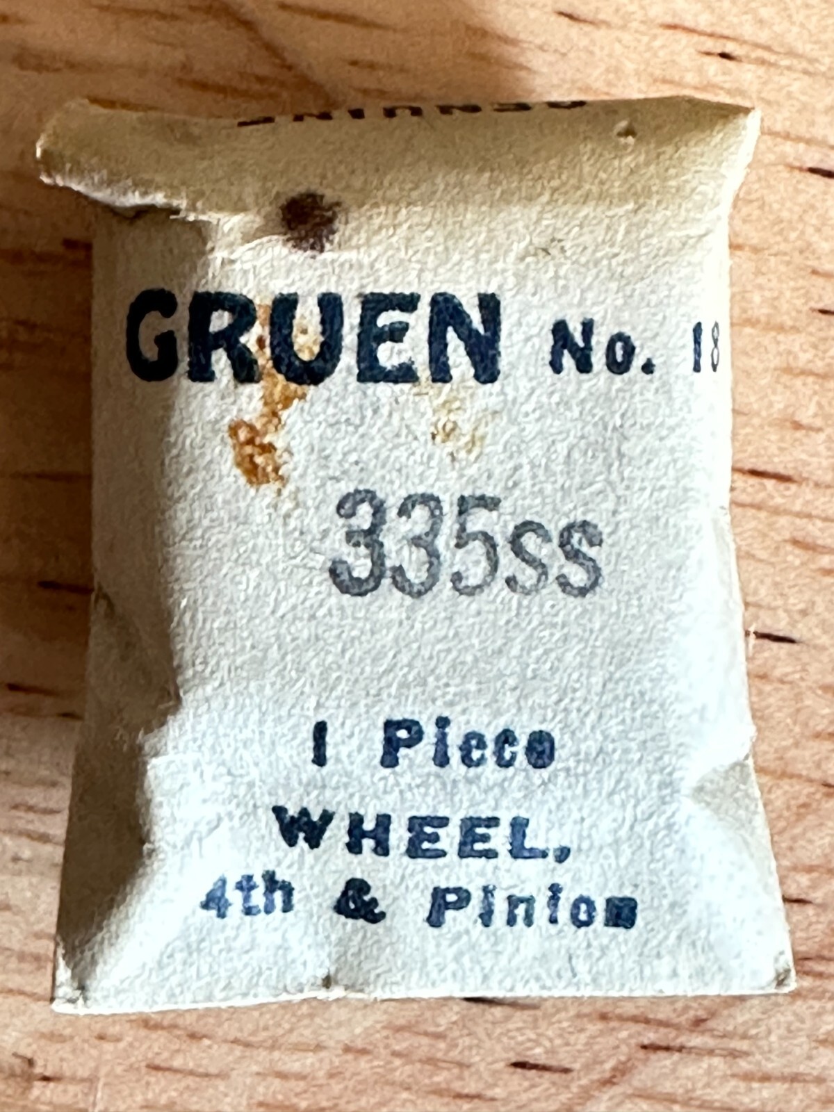 GENUINE GRUEN EB227 CAL335SS WHEEL 4TH AND PINION WATCH REPAIR PART NOS WP1