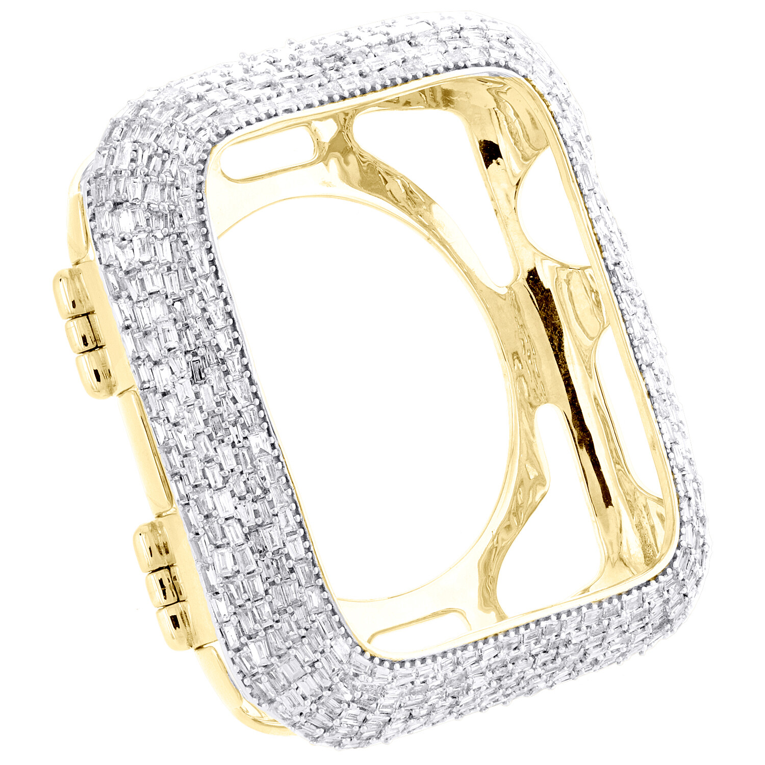 10K Yellow Gold Baguette Diamond Custom Case 44mm Series 6 Apple Watch 5 CT.