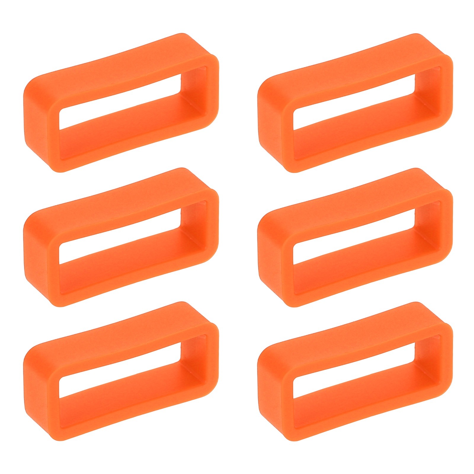 6pcs 18mm silicone watch strap, orange for watches