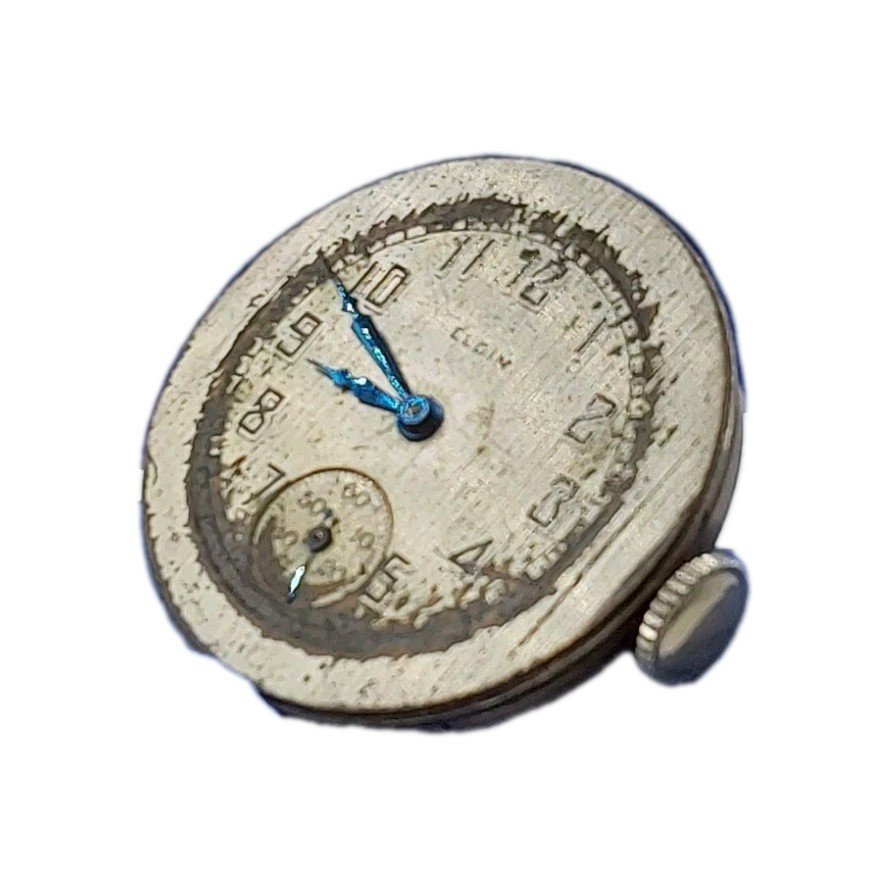 Elgin 430 6/0s Movement Sunk Metal Dial Hands Pocket Watch Parts Video 1931