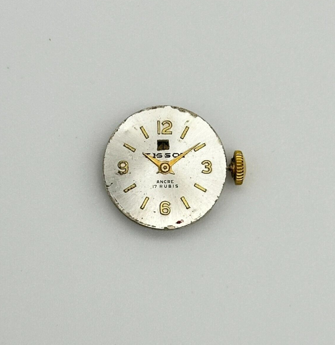 Vintage TISSOT 17 Jewel Rubis Ancre Mechanical Watch Movement w/Dial, Working