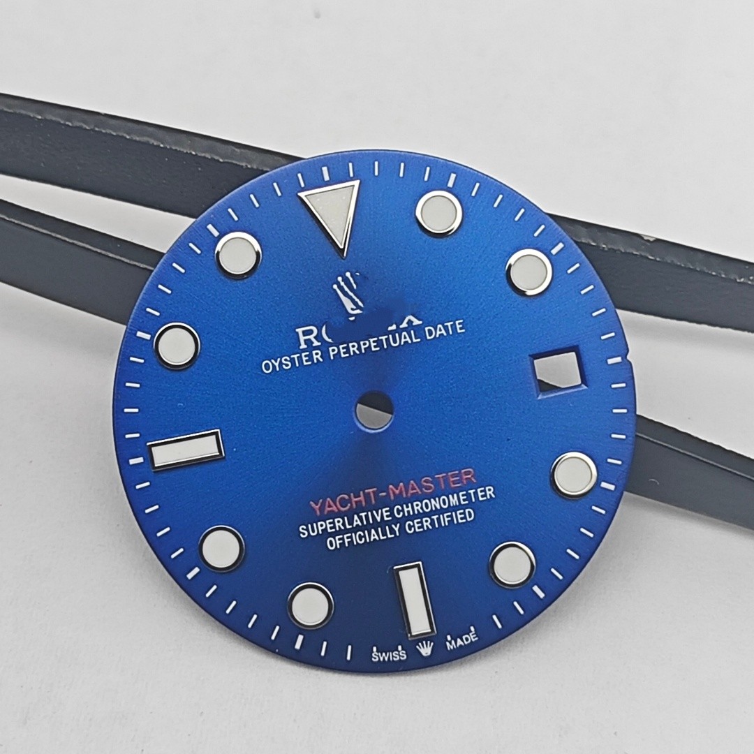 28.5mm Yacht Watch Dial Ice Blue Luminous for 8215 2813 Movement Watch Parts