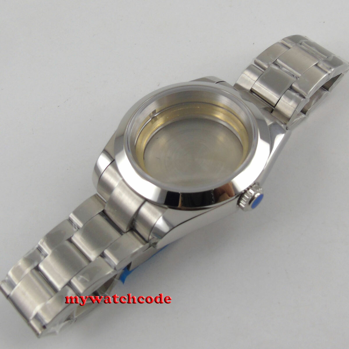 Polished 36mm Steel Sapphire Glass Watch Case Fit ETA 2824 2836 8215 MOVEMENT