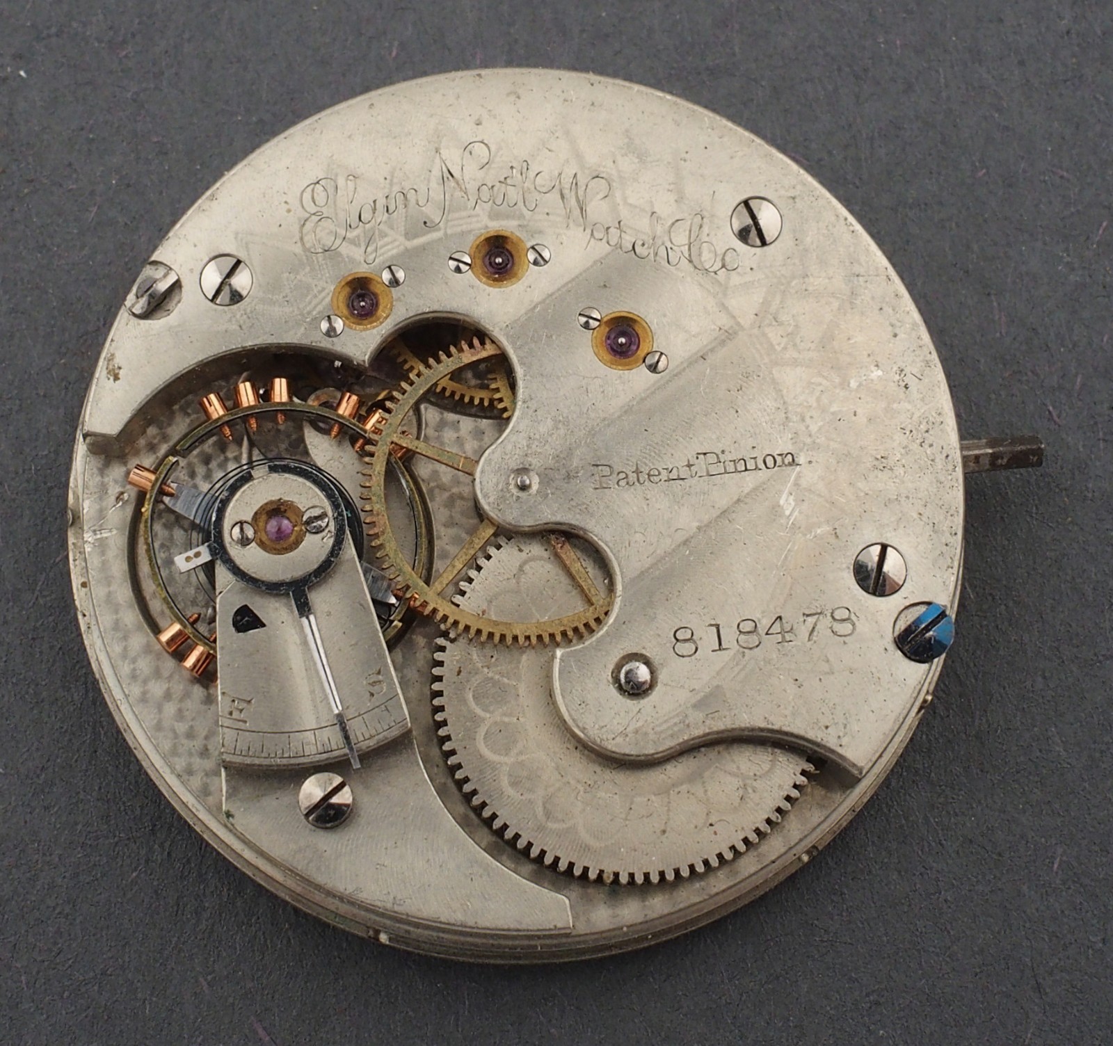 Elgin 8s HC 15J Grade 67 Pocket Watch Movement Parts Repair #F015