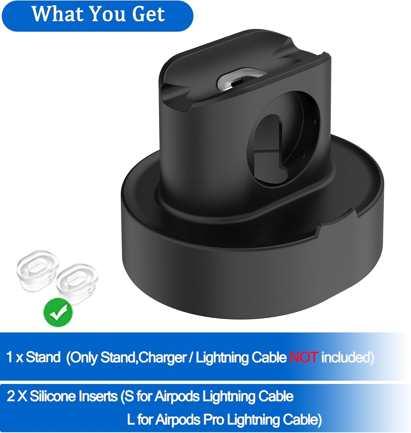 SOKUSIN Apple Watch & AirPods Stand – Compatible with All Series, ABS, Black