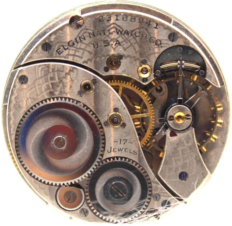 1921 ELGIN POCKET WATCH MOVEMENT 23188941 GRADE: 345 12s 17j (DO3)
