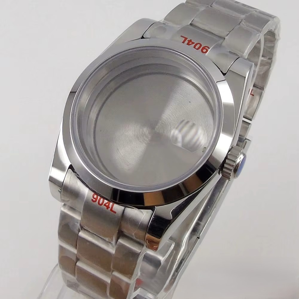 Stainless Steel Watch Case Flat Bezel Oyster Strap – 39mm – NH35