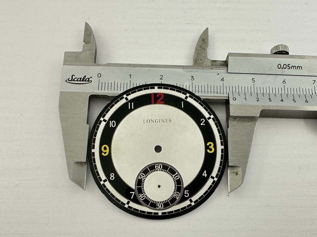 Longines Re-finished Art Deco Engraved Silver Metal Watch-face Dial EXCELLENT