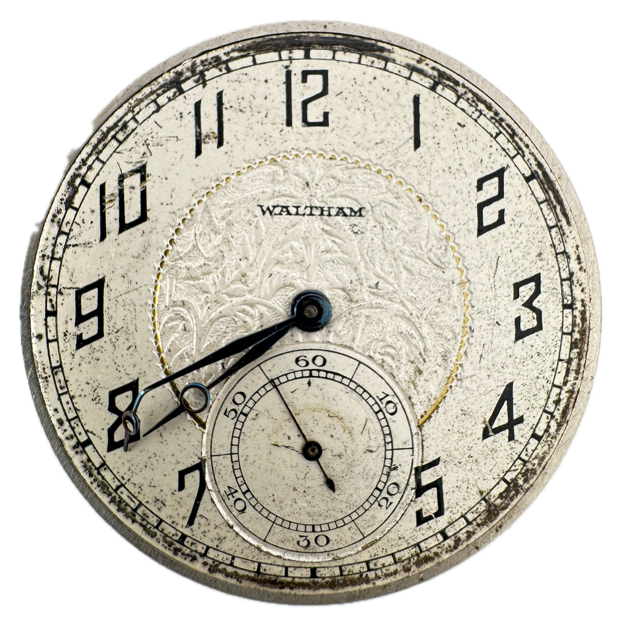 Antique 12s 1925 Waltham Mechanical Pocket Watch Movement 225 Art Speckled Dial