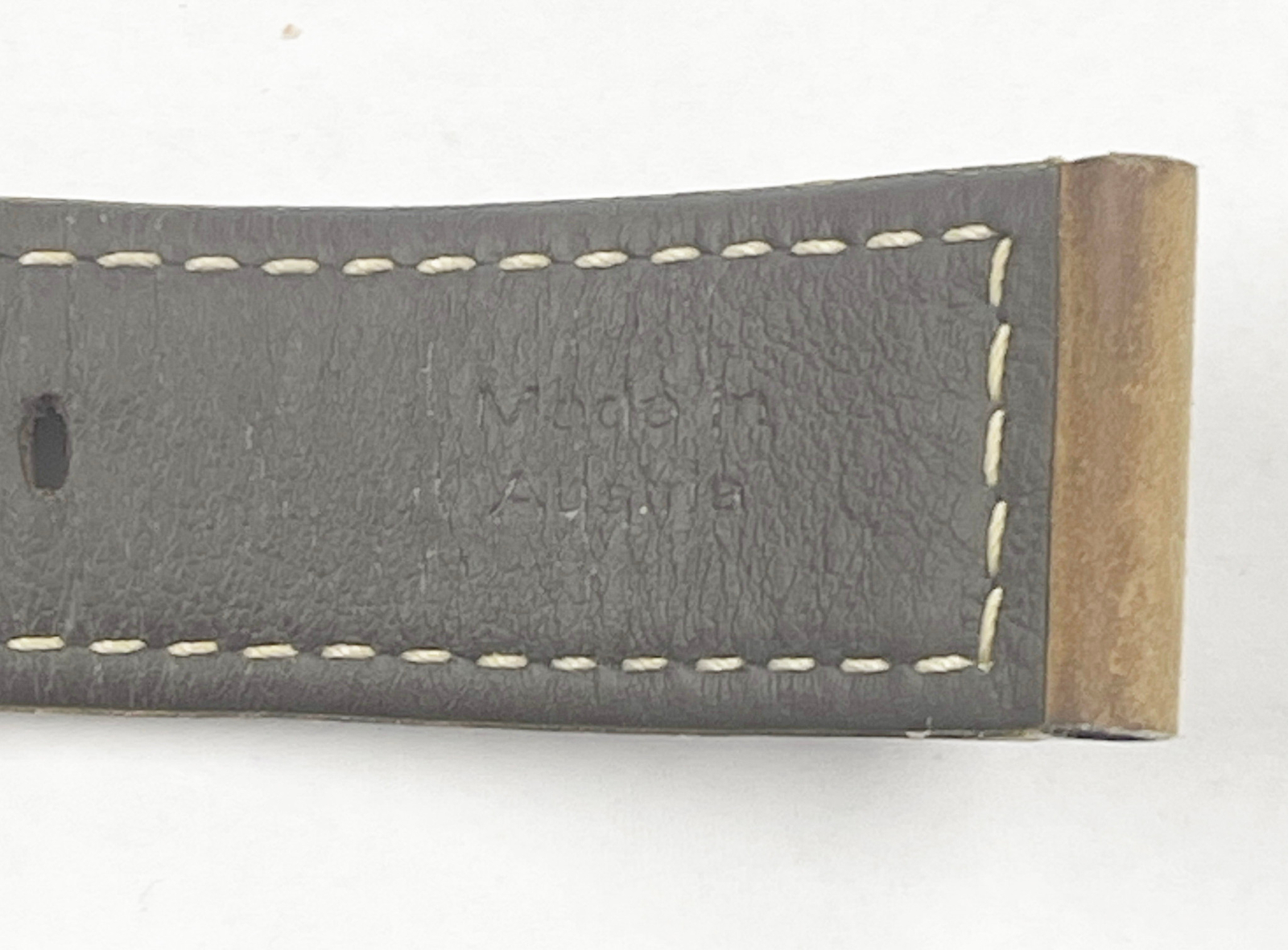 Authentic Officine Panerai 24mm x 22mm Brown Leather Watch Band w/ Black Buckle