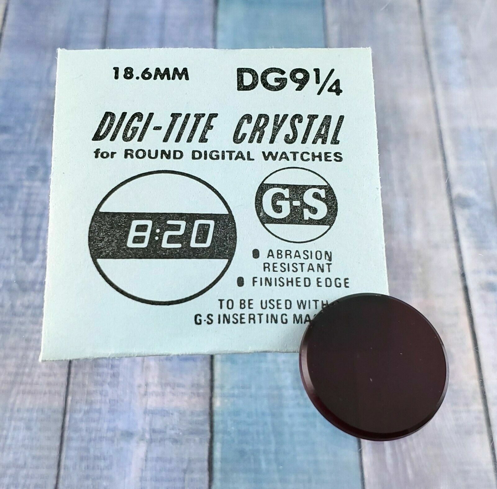 Vintage 18.6 mm G-S DIGI-TITE Watch Crystal for Round Digital Watches
